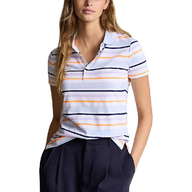 RLX Ralph Lauren Women's Printed Airflow Polo Golf Polo Shirt - Oxford Blue Multi Women’s casual polo shirt fit