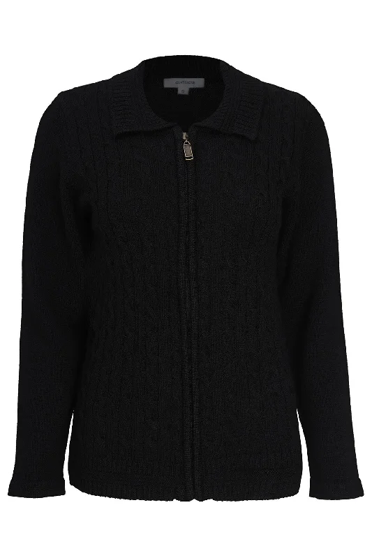 100% Wool Cardigan | BLACK | 9013ZR