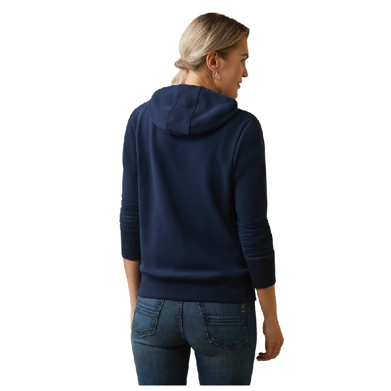 10043320 Ariat Women's 3D Logo Hoodie - Navy & Red