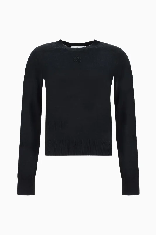 alexanderwang.t  Logo Embossed Knit Jumper - Black