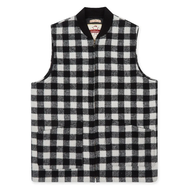 Burrows & Hare Wool Gilet - Grey Check