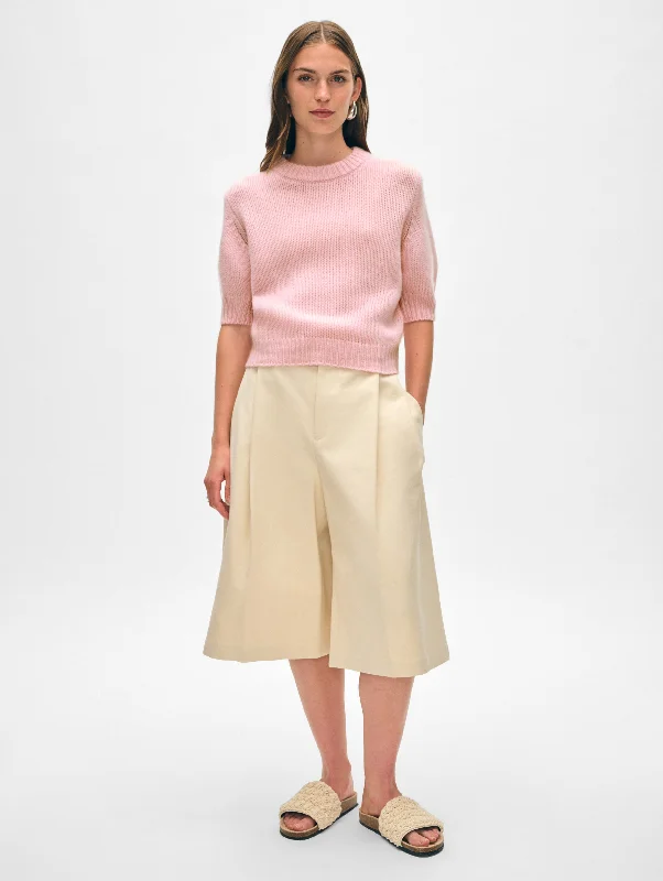 Cashmere Puff Sleeve Crewneck