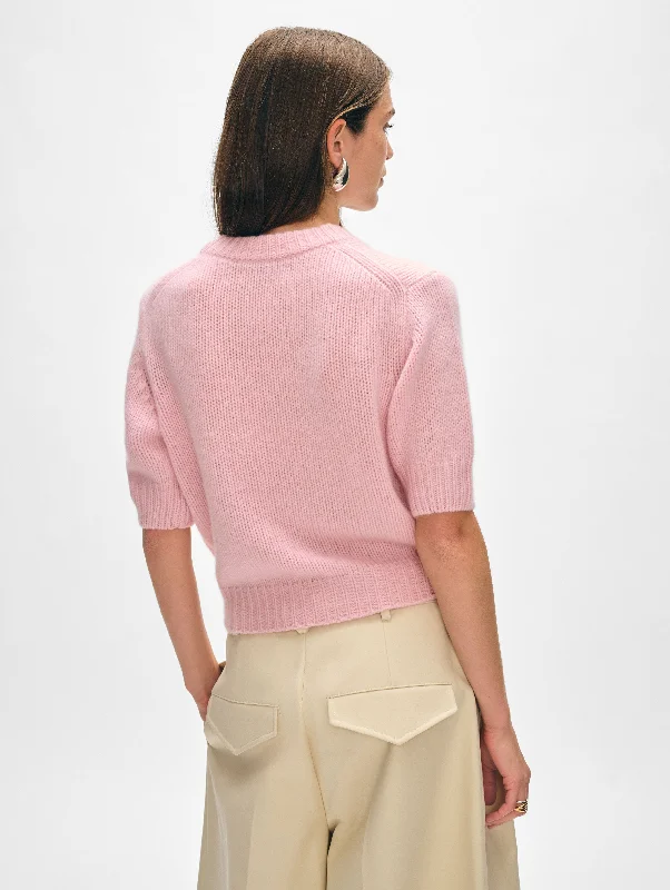 Cashmere Puff Sleeve Crewneck