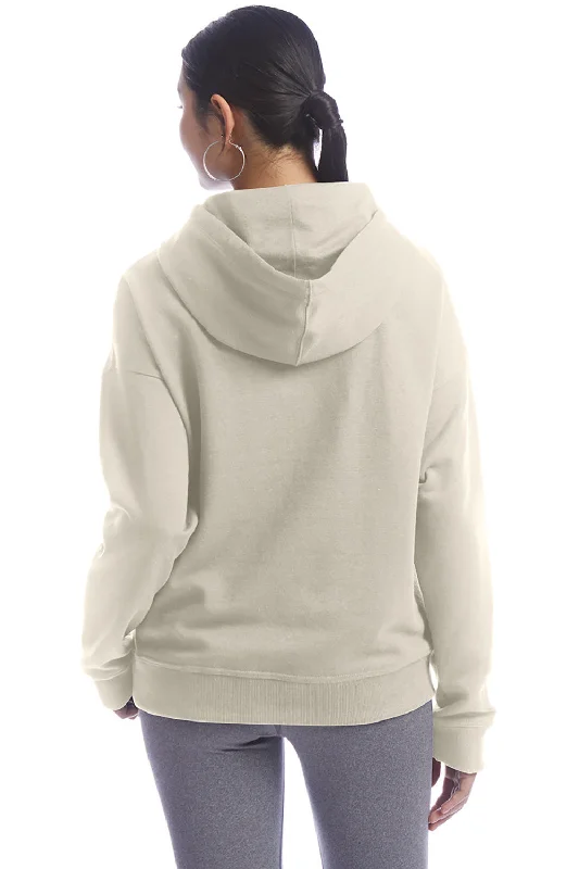 Champion Womens PowerBlend Relaxed Hooded Sweatshirt Hoodie - Sand