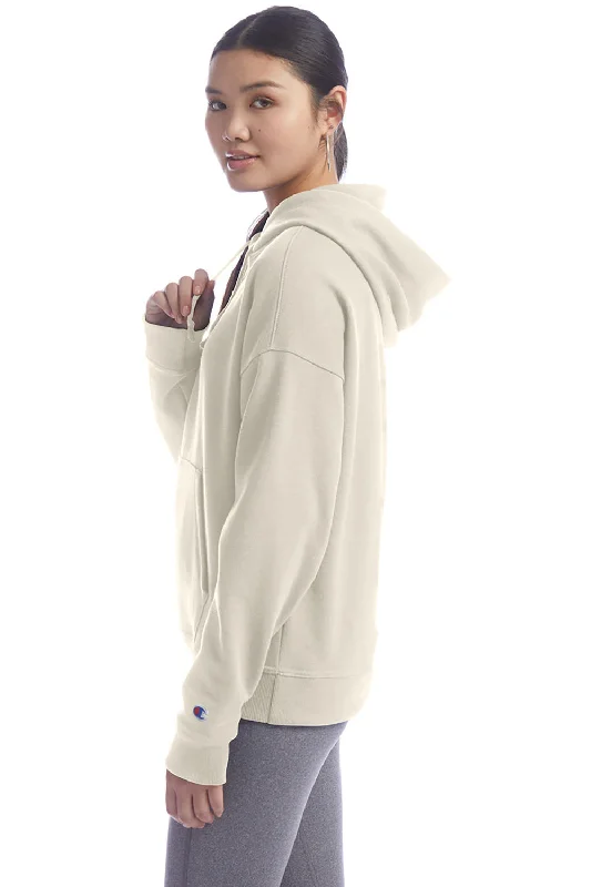 Champion Womens PowerBlend Relaxed Hooded Sweatshirt Hoodie - Sand