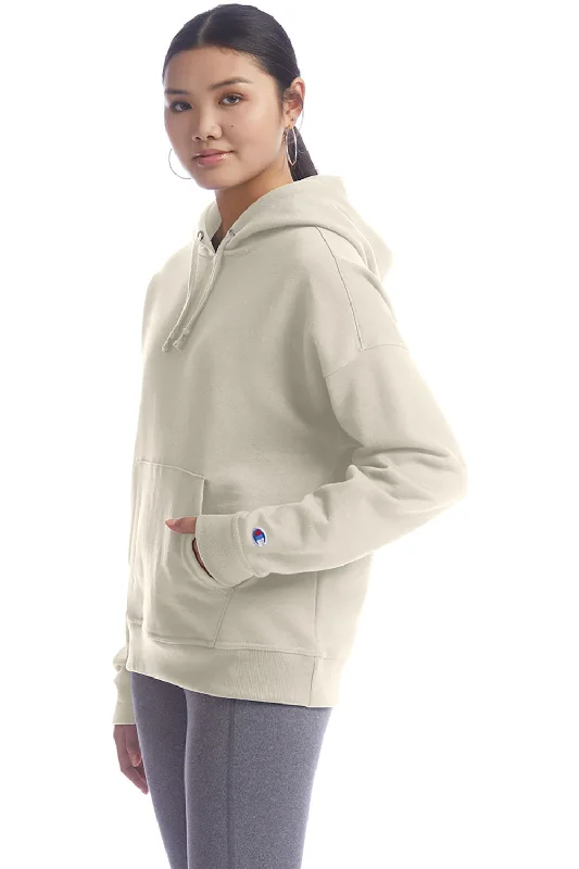 Champion Womens PowerBlend Relaxed Hooded Sweatshirt Hoodie - Sand