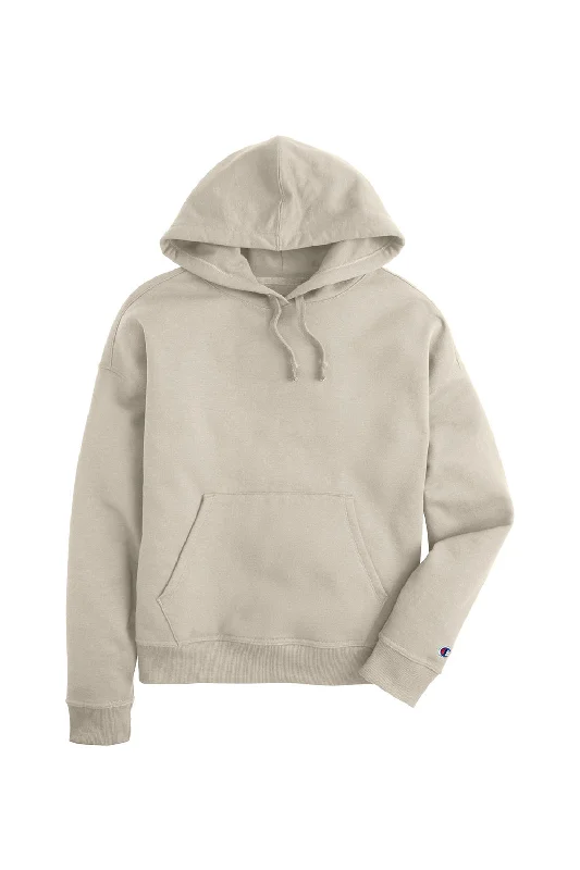 Champion Womens PowerBlend Relaxed Hooded Sweatshirt Hoodie - Sand