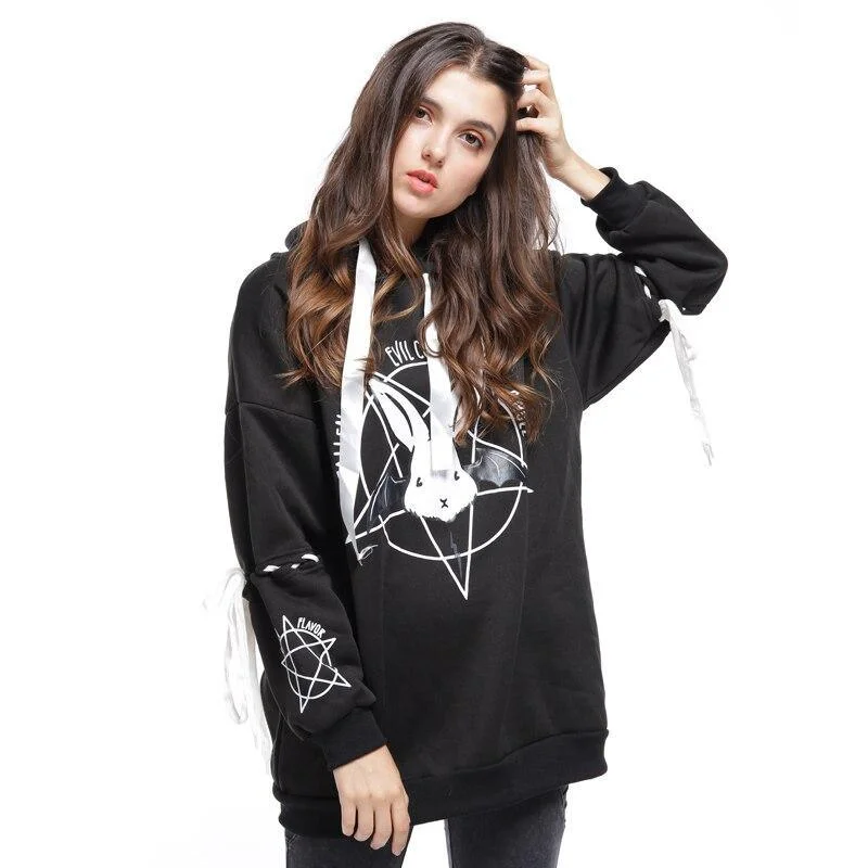 Fallen Evil Cutie Angel Hoodie: A great hoodie for rock, punk, bat and rabbit fans