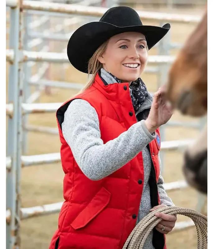 Amber Marshall Heartland Quilted Down Red Vest