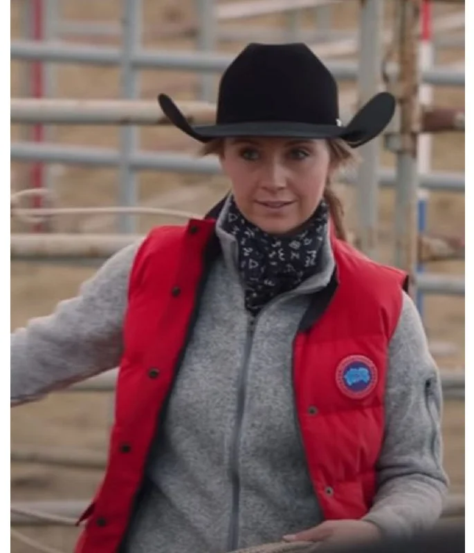 Amber Marshall Heartland Quilted Down Red Vest