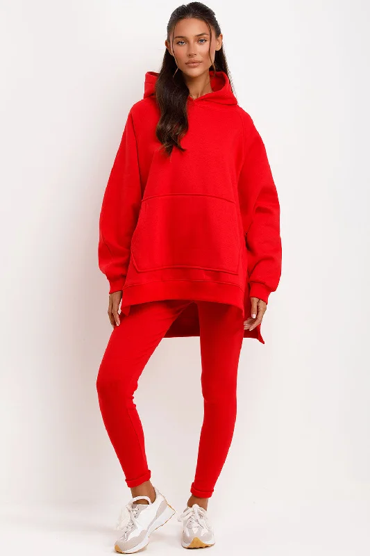 Hoodie And Leggings Set Red