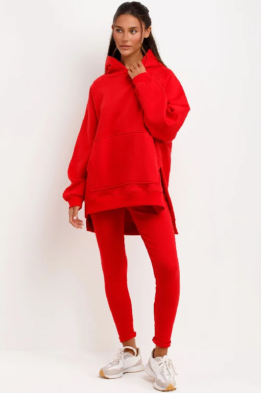 Hoodie And Leggings Set Red