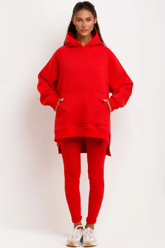 Hoodie And Leggings Set Red