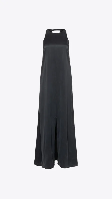 Washable Silk Racer Dress - Immersed Black