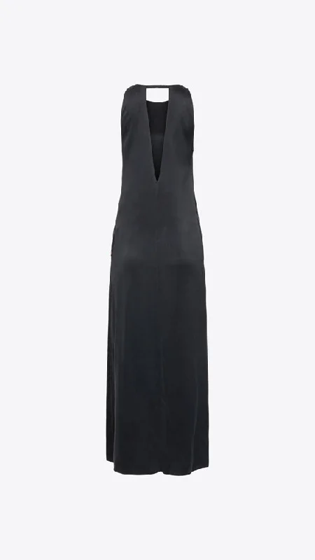 Washable Silk Racer Dress - Immersed Black