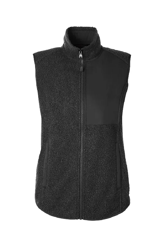 North End Womens Aura Sweater Fleece Full Zip Vest - Black