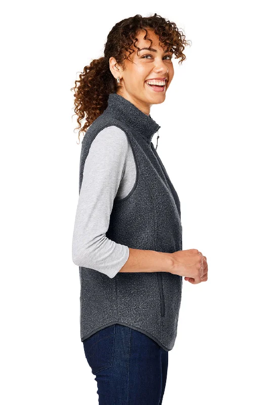 North End Womens Aura Sweater Fleece Full Zip Vest - Carbon Grey