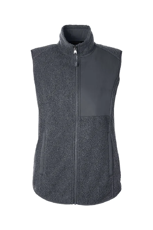 North End Womens Aura Sweater Fleece Full Zip Vest - Carbon Grey