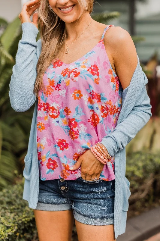 Perfect Days Floral Tank Top- Pink