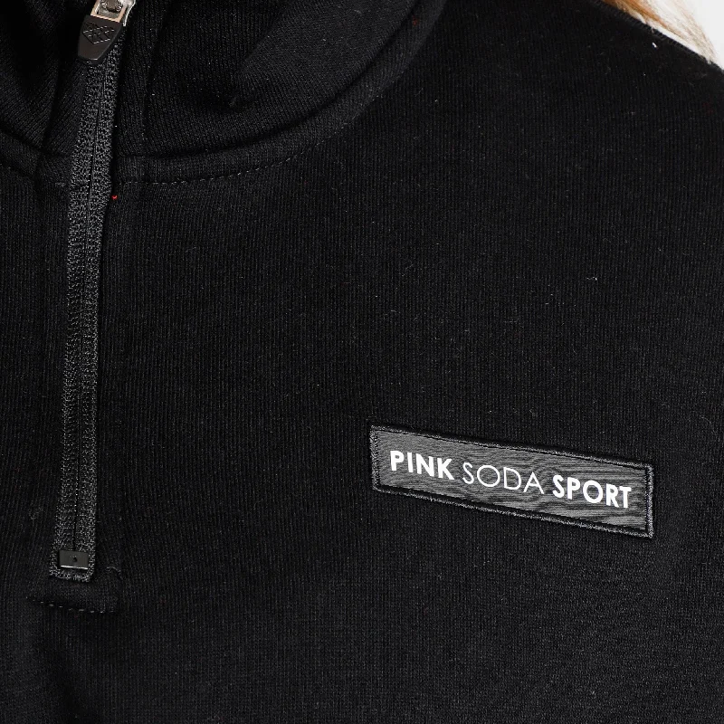 Pink Soda Rey Pop Quarter Zip Crewneck Black / Peach Cobbler - Sweet Lilac