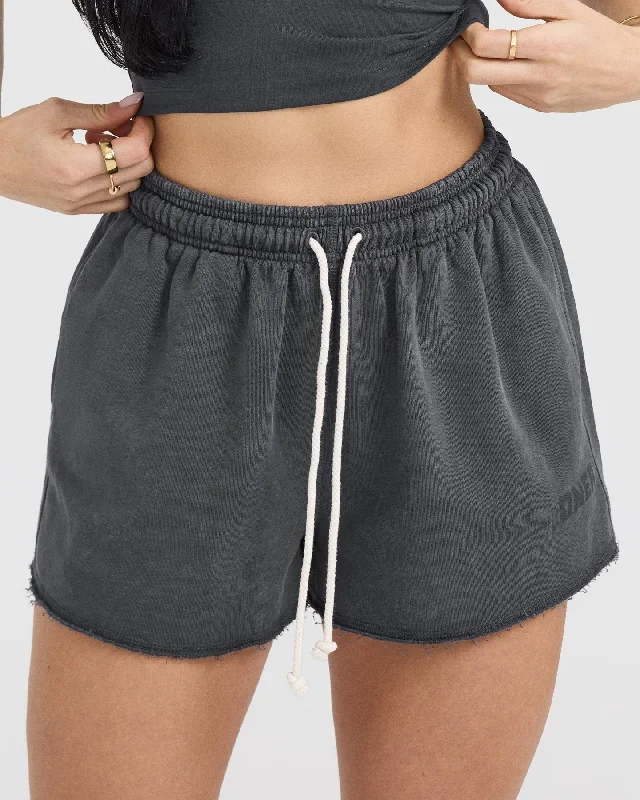 Raw Lounge Oversized Shorts | Coal