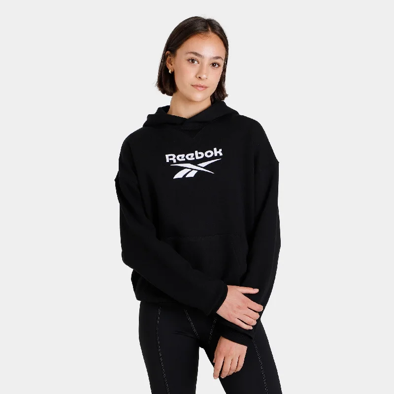 Reebok Women's Classic Big Logo French Terry Pullover Hoodie / Black