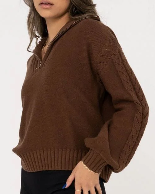 Rusty Amelie Half Zip Knit