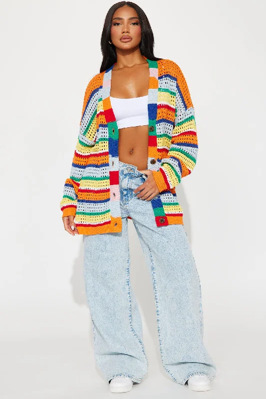 Standing Out Crochet Cardigan - Multi Color