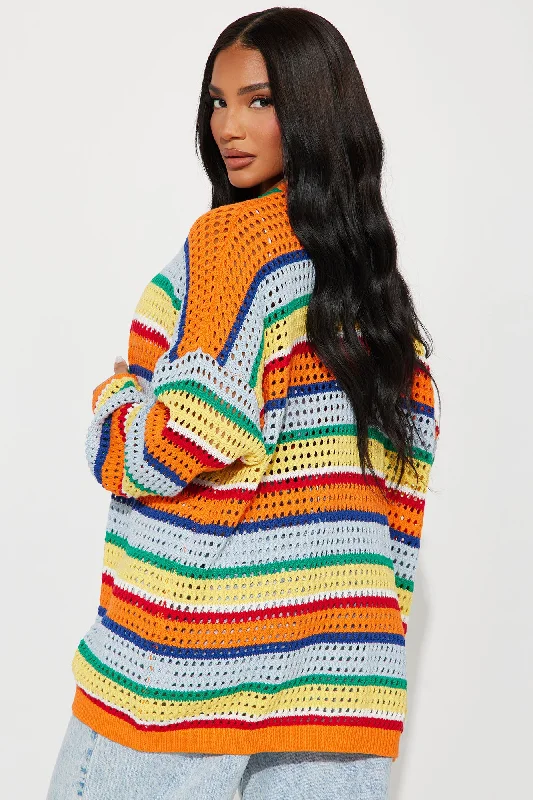 Standing Out Crochet Cardigan - Multi Color