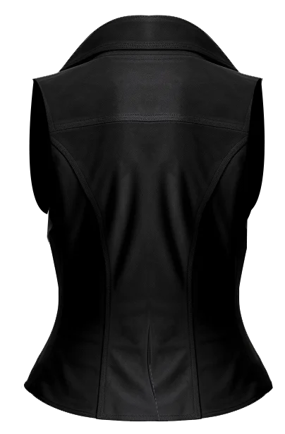 Women Black Suede Leather Vest