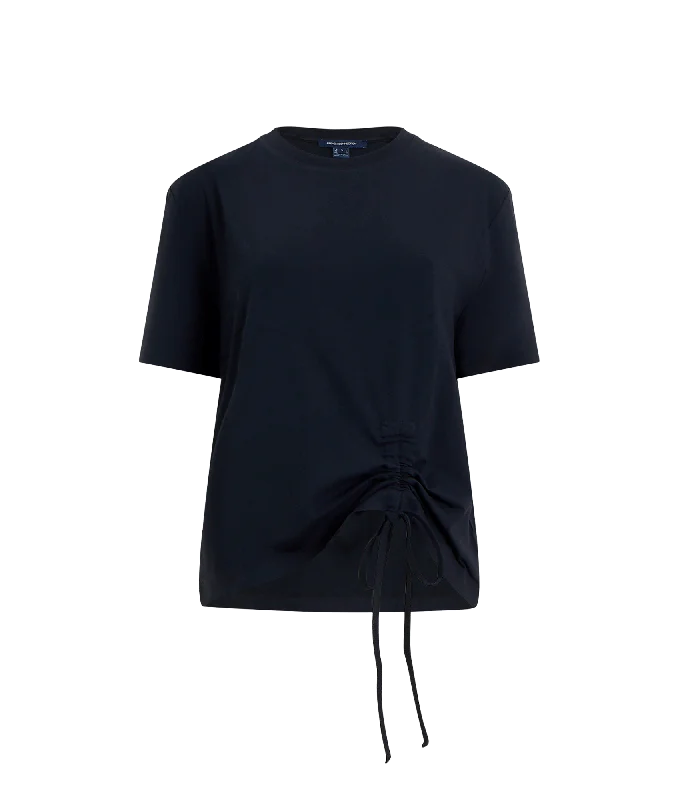 Rallie Cotton Rouched T-Shirt - Black