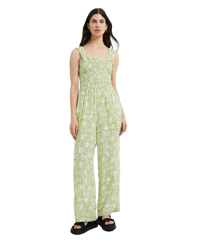 Cadiz Floral Smocked Jumpsuit - Green