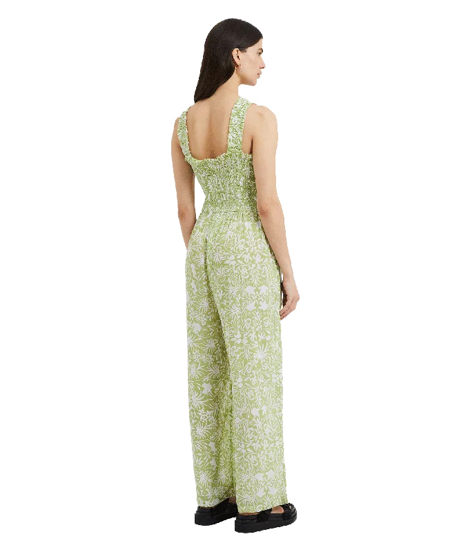 Cadiz Floral Smocked Jumpsuit - Green