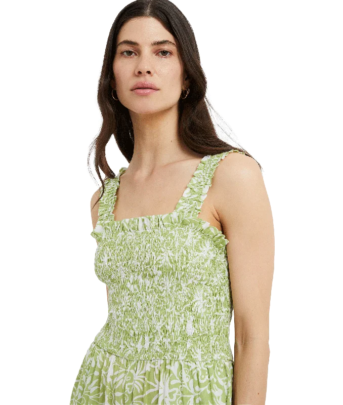 Cadiz Floral Smocked Jumpsuit - Green