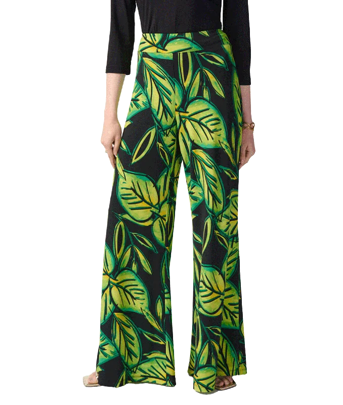 Leaf Print Wide Leg Pants Style - Multi