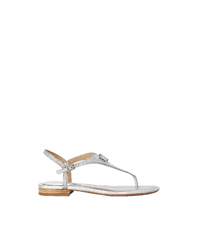 Ellington Lizard-embossed Sandal - Silver