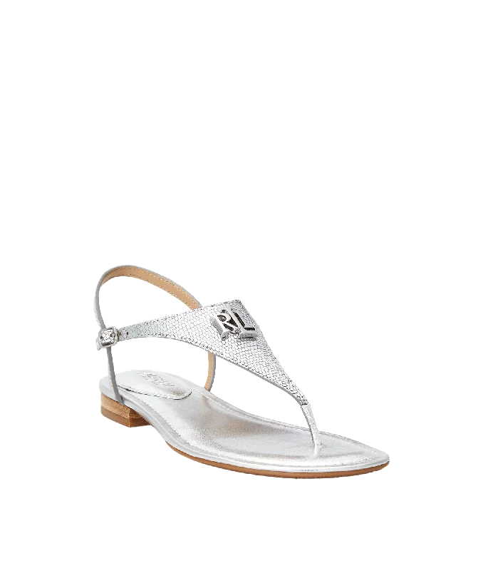 Ellington Lizard-embossed Sandal - Silver