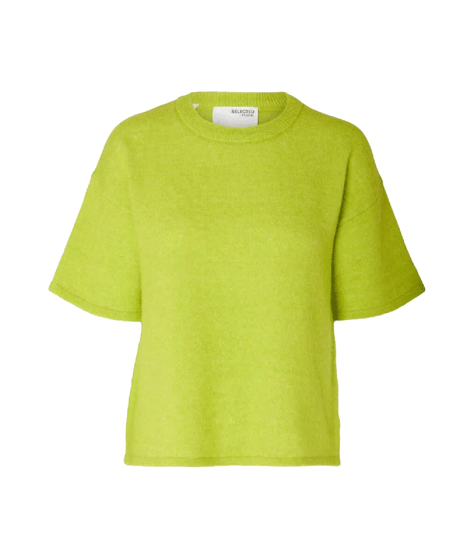 Short-sleeved Knitted Top - Green