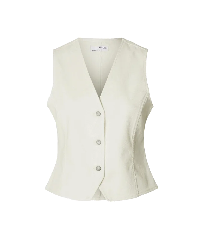 Denim Waistcoat - Cream