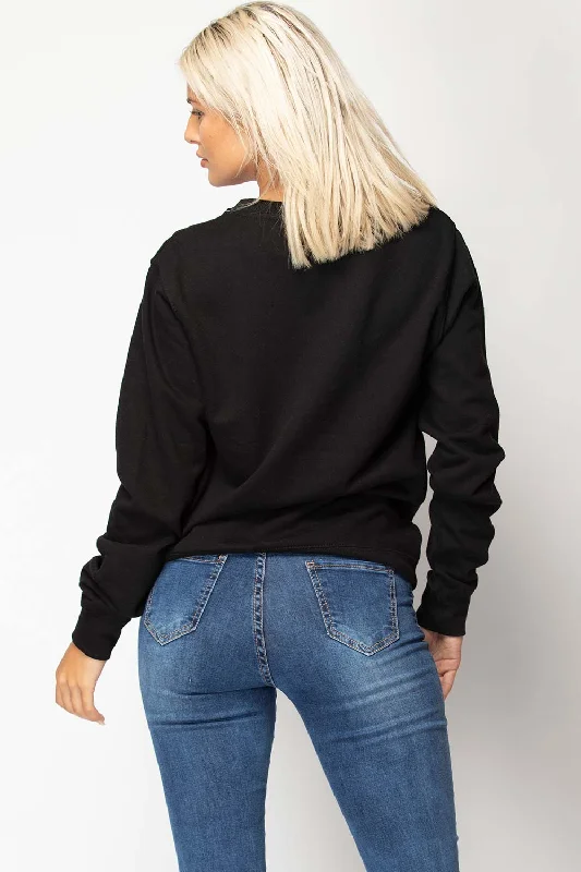 Ye Saint West Slogan Oversized Sweatshirt Black