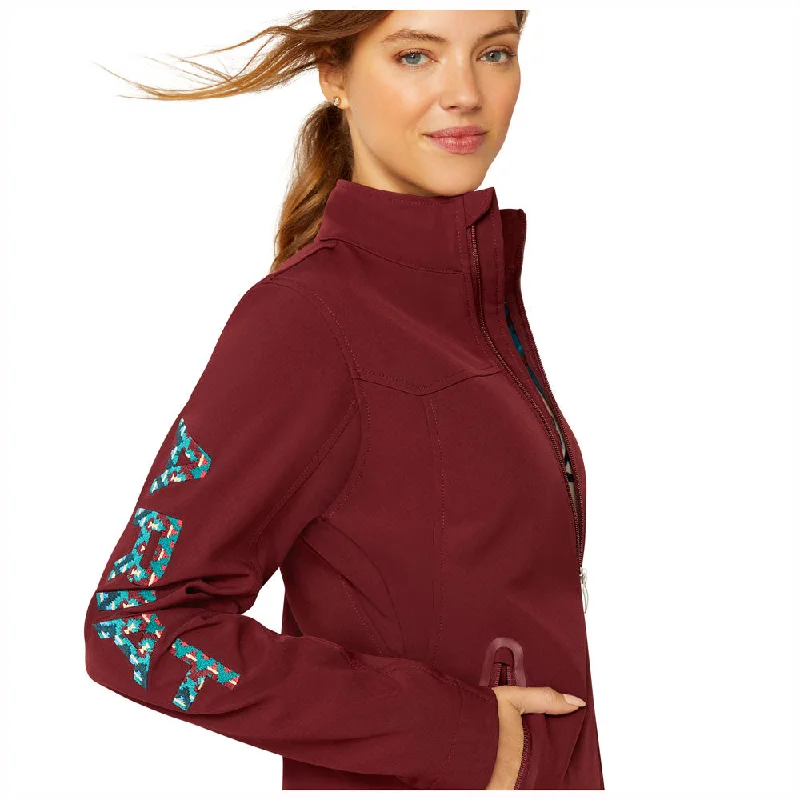 10046690 Ariat Women's Softshell Team Jacket - Tawny Port/Baja