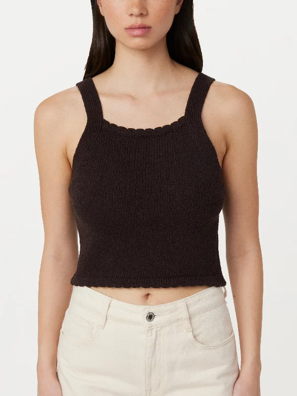 The Crochet Knit Tank in Dark Chocolate