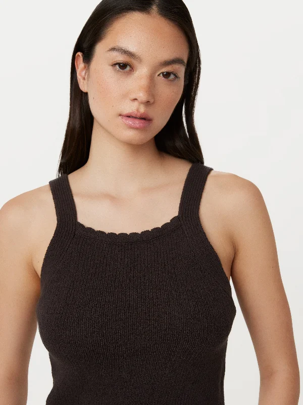 The Crochet Knit Tank in Dark Chocolate