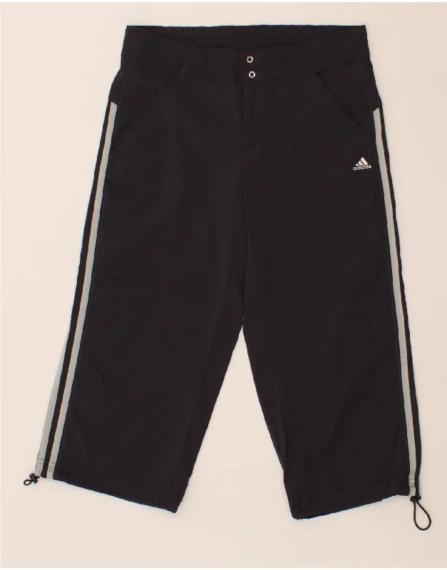 ADIDAS Womens Bermuda Sport Shorts UK 12 Medium  Black Polyester