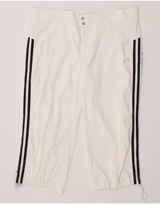 ADIDAS Womens Climalite Bermuda Sport Shorts UK 16 Large White Polyester