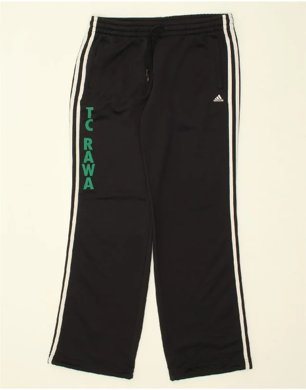 ADIDAS Womens Climalite Graphic Tracksuit Trousers UK 12/14 Medium Black