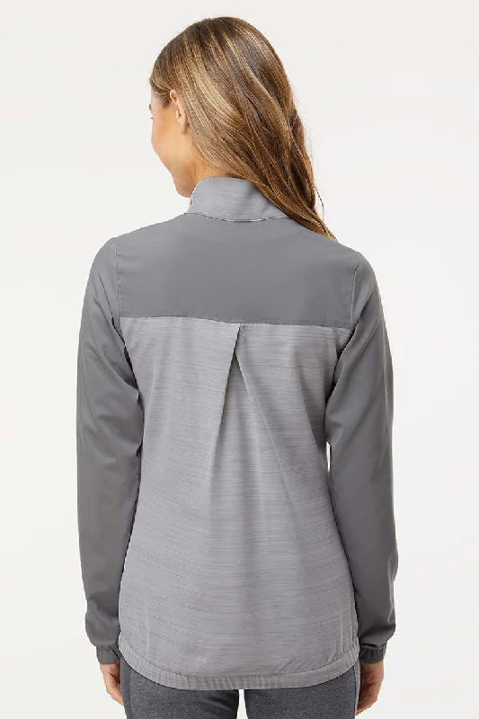 Adidas Womens Colorblock Water Resistant Full Zip Windshirt Jacket - Grey/Heather Grey - NEW