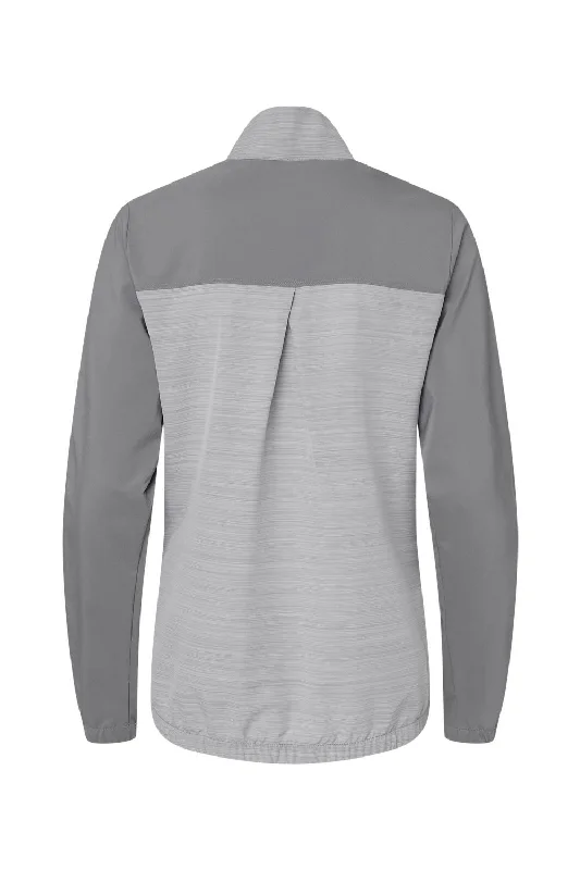 Adidas Womens Colorblock Water Resistant Full Zip Windshirt Jacket - Grey/Heather Grey - NEW