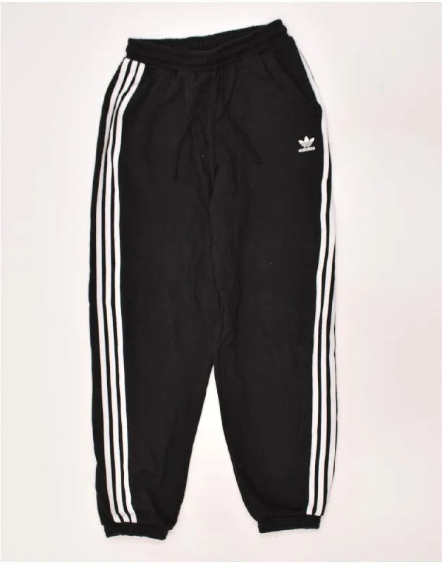 ADIDAS Womens Tracksuit Trousers Joggers UK 10 Small  Black Cotton