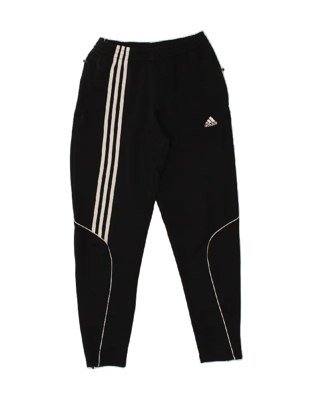 ADIDAS Womens Tracksuit Trousers UK 14 Medium Black Polyester